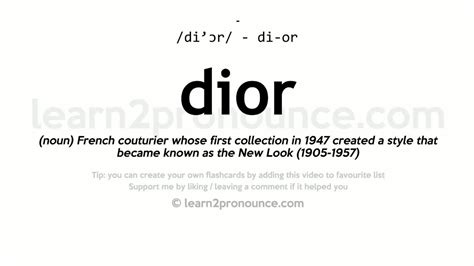 dior meaning in english oxford